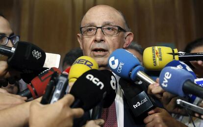 Montoro, este lunes en la Asamblea General de la patronal Foment del Treball, en Barcelona. 