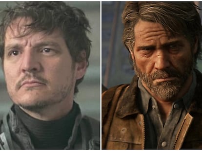 A la izquierda, Pedro Pascal. A la derecha, el protagonista del videojuego 'The Last of Us'.