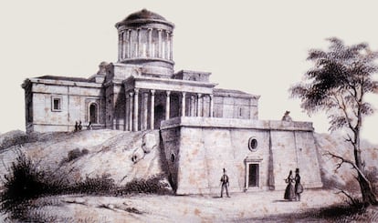 Vista del conjunto del Observatorio Astronómico según la estampa publicada en la revista 'El Artista' (1835).
