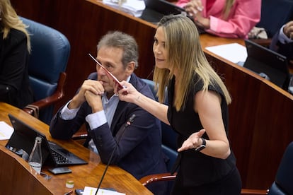 La portavoz del PSOE en la Asamblea de Madrid, Mar Espinar, este jueves.