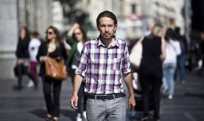 Pablo Iglesias, eurodiputado electo de Podemos, este lunes en Madrid.