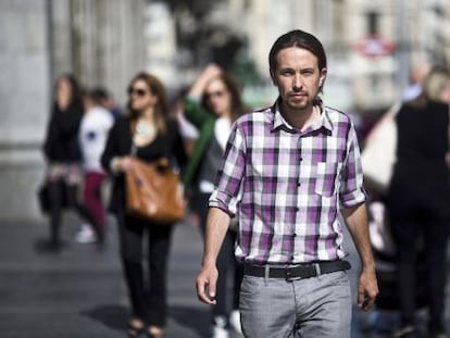 Pablo Iglesias, leader of Podemos, in Madrid on Monday.