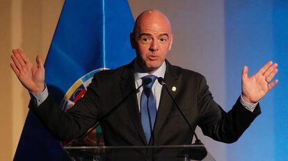 Gianni Infantino, no congresso da Conmebol.