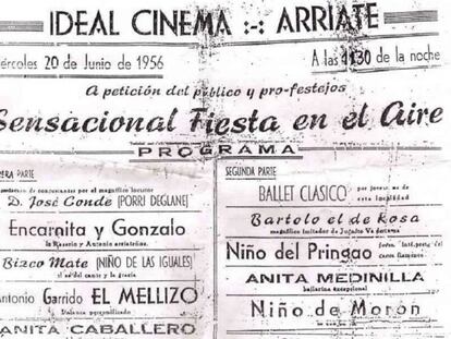 Cartel inspirador de la Fiesta en el Aire de Arriate. El documento data de 1956.