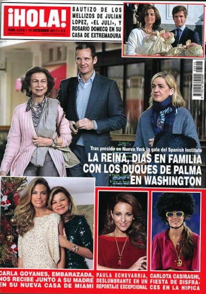 Portada de la revista <i>¡Hola!</i>, del 7 al 14 de diciembre de 2011