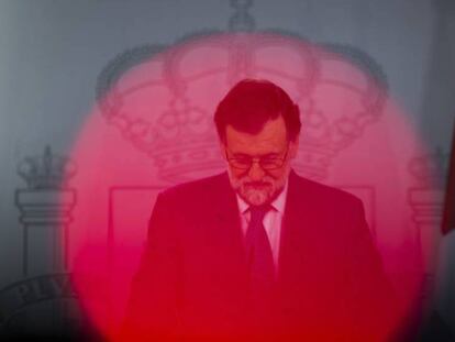 Mariano Rajoy, durante una rueda de prensa en el Palacio de la Moncloa, en una imagen de archivo.