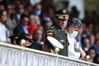 El nuevo director de la Policía, el general Henry Sanabria, durante la ceremonia de cambio de mando, el 19 de agosto de 2022.