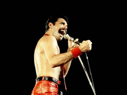 Freddie Mercury durante un concierto en Chicago el 19 de septiembre de 1980.