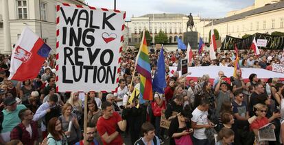 Protestas en Varsovia por la reforma de la justicia, el pasado 24 de julio.