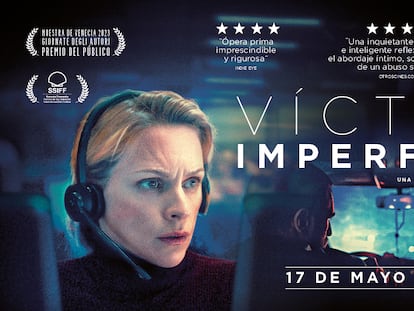 Cartel oficial de la película 'Víctima imperfecta' que se estrena en cines el 17 de mayo.