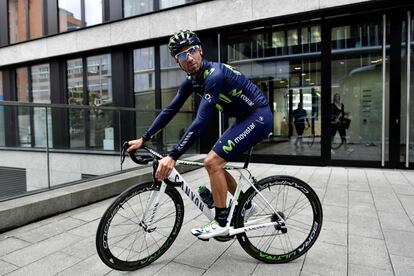 Alejandro Valverde, ayer en Düsseldorf.