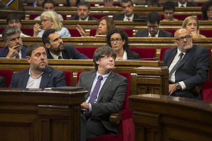El ple de dijous, en què es va aprovar la llei de transitorietat.
