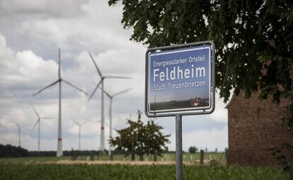Molinos de viento en Feldheim (Alemania). 