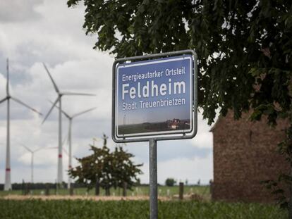 Molinos de viento en Feldheim (Alemania).