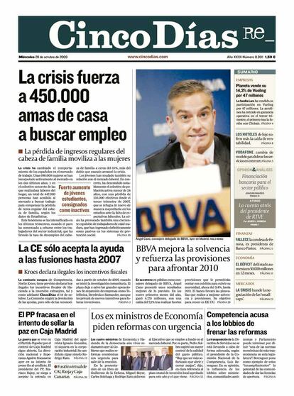 2009. Crisis económica. El aumento del paro empieza ser alarmante en el país.