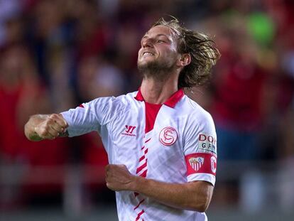 Rakitic celebra un gol al Rayo