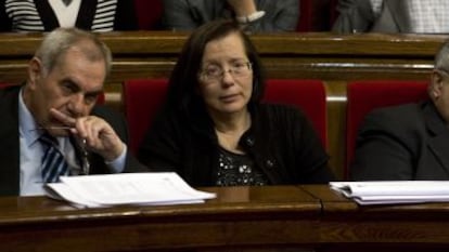 Ernest Maragall, Montserrat Tura y Joaquim Nadal, en 2010, cuando eran consejeros.