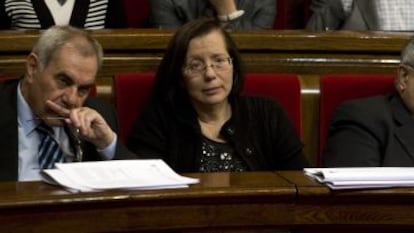 Ernest Maragall, Montserrat Tura y Joaquim Nadal, en 2010, cuando eran consejeros. 