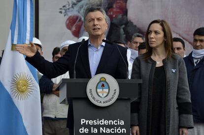 Mauricio Macri anuncia el veto a la ley antidespidos, el 20 de mayo pasado.