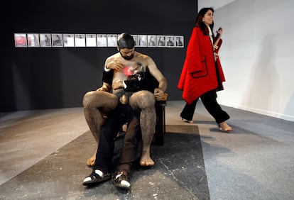 La escultura 'Manuel', del artista Rodrigo Muñoz Ballester, en la galería José de la Mano. 