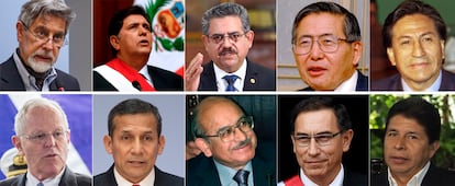 The last 10 presidents of Peru, before Dina Boluarte was sworn in as the first female president in December of 2022