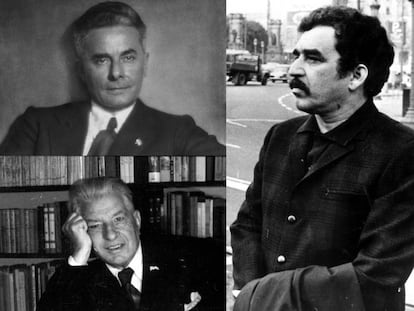 Massimo Bontempelli (a dalt), Ramon Vinyes i Gabriel García Márquez.