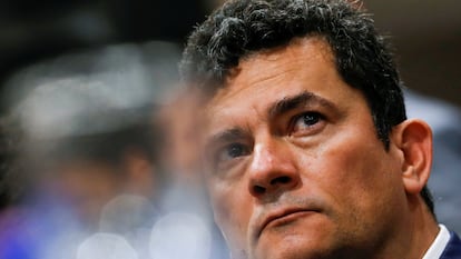 Sergio Moro em cerimônia de filiação ao partido Podemos, em Brasília.