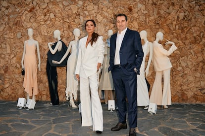 Victoria Beckham con Toni Ruiz, CEO de Mango. 