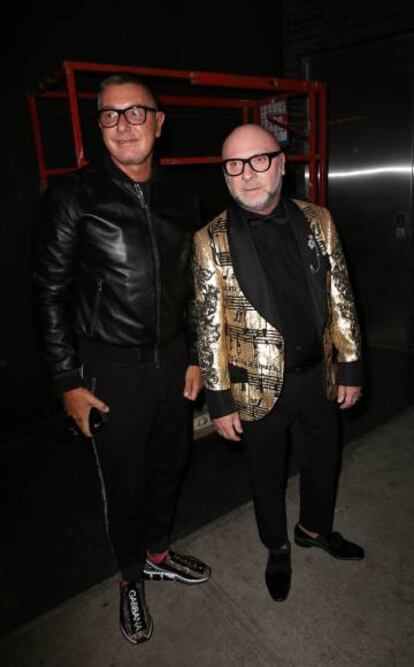 Los diseñadores Dolce y Stefano Gabbana, en Nueva York, el pasado abril.