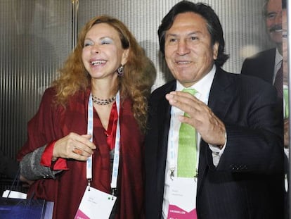 El expresidente de Perú Alejandro Toledo, y su esposa, Eliane Karp, en un acto en Irlanda en 2014.