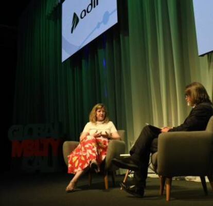 La presidenta de Adif, Marisa Domínguez, esta mañana en el Global Mobility Call.