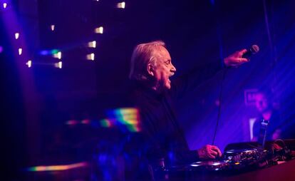 El músico Giorgio Moroder, en la sesión de anoche en Madrid.