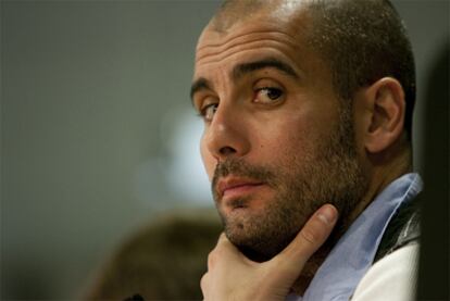 Guardiola, durante una rueda de prensa.