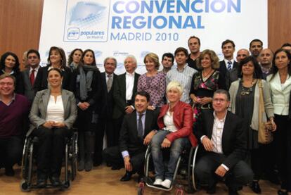 La cúpula del Partido Popular madrileño, ayer en la inauguración de su convención.