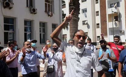 Protesta de médicos en Rabat, el pasado 10 de septiembre.