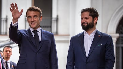 Emmanuel Macron y Gabriel Boric en La Moneda ,Santiago de Chile, el 20 de noviembre de 2024.