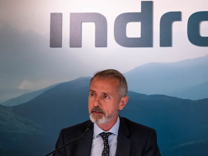 El presidente de Indra, Marc Murtra, en un acto de la compañía en Madrid