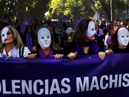 Manifestaci&oacute;n en Madrid contra la violencia machista en noviembre. 