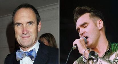 A. A. Gill,(izquierda), premio al mejor 'hatchet job' de2013 por su ácida disección de 'Autobiography', de Morrissey (derecha).