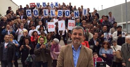 Jaume Collboni, en un momento del acto celebrado este sábado en el parc de l'Espanya Industrial.