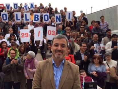 Jaume Collboni, en un momento del acto celebrado este sábado en el parc de l'Espanya Industrial.