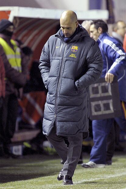 Guardiola, durante el duelo en Pamplona.