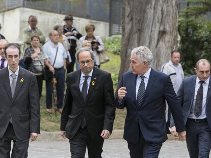 Quim Torra a su llegada al funeral.