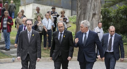 Quim Torra a su llegada al funeral.