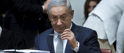 Benjam&iacute;n Netanyahu, durante su comparecencia ante el Tribunal Supremo 