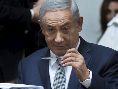 Benjam&iacute;n Netanyahu, durante su comparecencia ante el Tribunal Supremo 