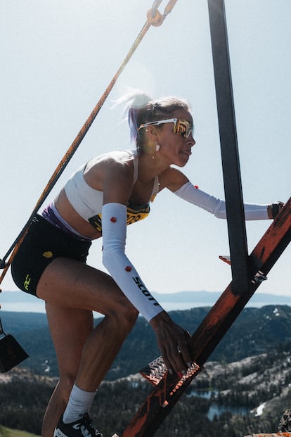 Madalina Florea, en la escalera al cielo en el trail de Broken Arrow.