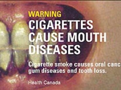 Imagen de una campaña canadiense contra el tabaco.