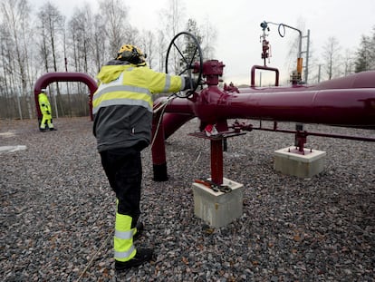 Estación de compresión del gasoducto Balticconnector en Inkoo, Finlandia.