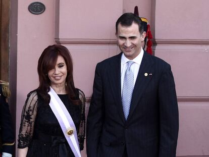 El Príncipe, en la toma de posesión de la presidente Cristina Fernández, el pasado 10 de diciembre.